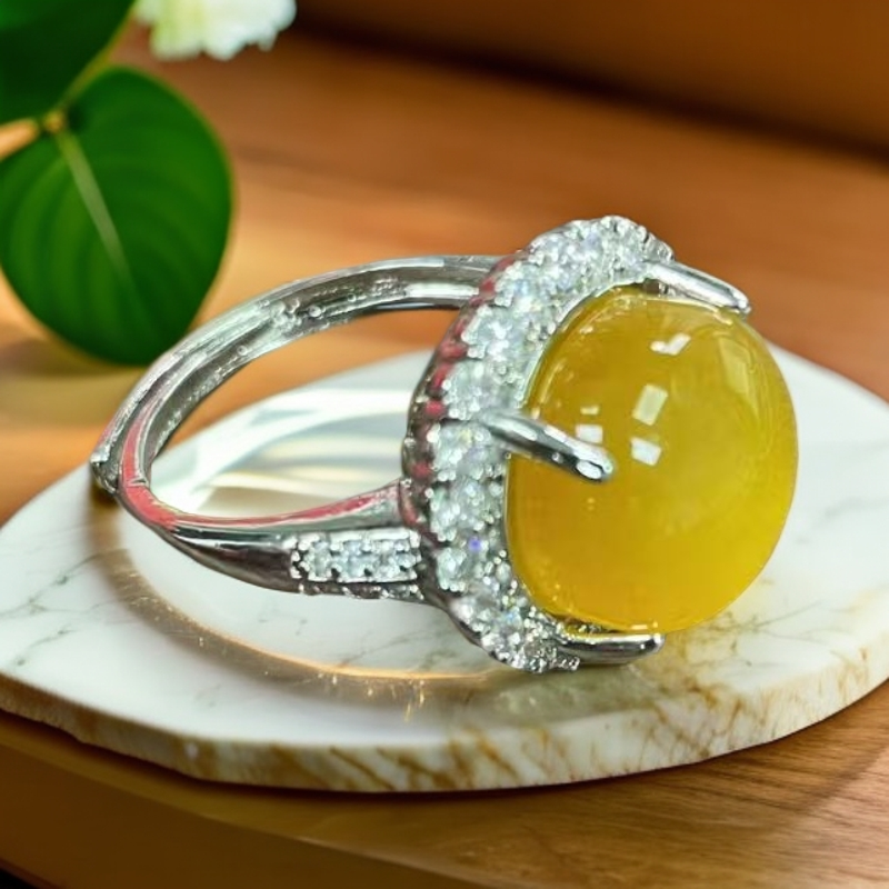 【大喜儿】橙黄圆蛋面戒指-QW1960多样性发一