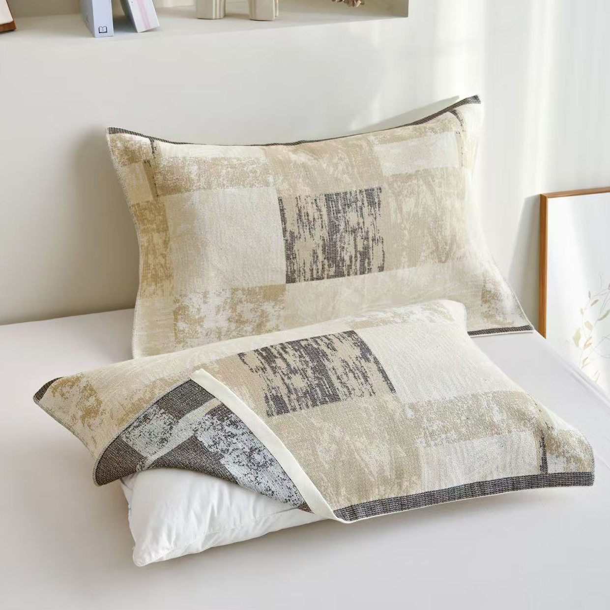 XDONGY（冬云家纺）高定52*76法国柔软亲肤沐影流沙 枕巾一对装