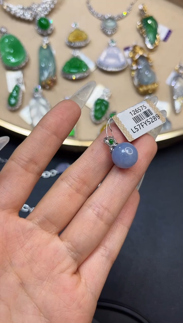 【闪购商品】翡翠吊坠(不含链)18K金镶嵌2421   