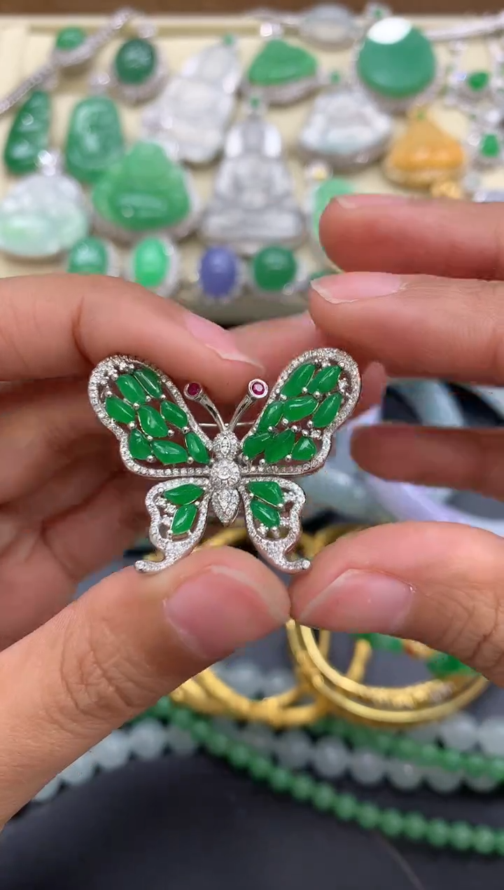 【闪购商品】翡翠戒指18K金镶嵌428-中国好珍宝 三用款