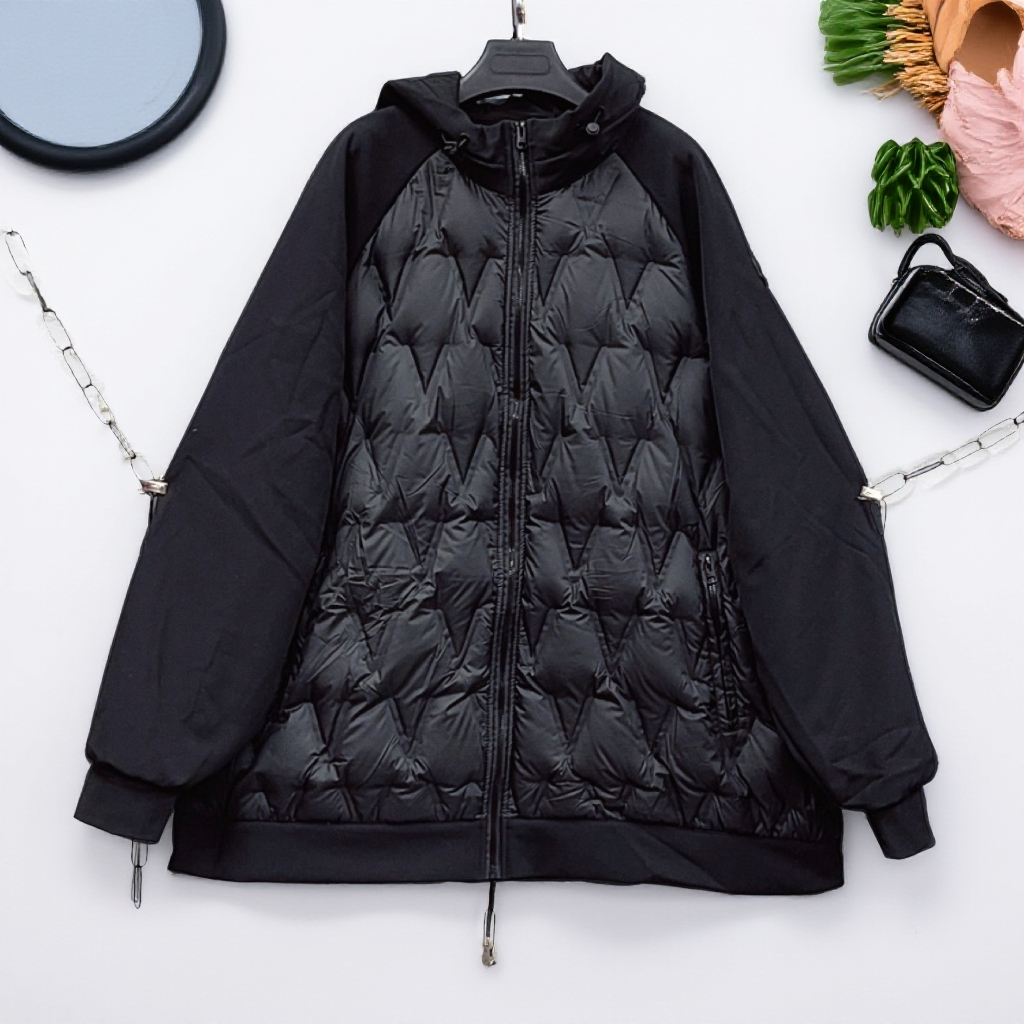 220-260斤 胸围150衣长78 大码轻薄连帽嘎嘎服