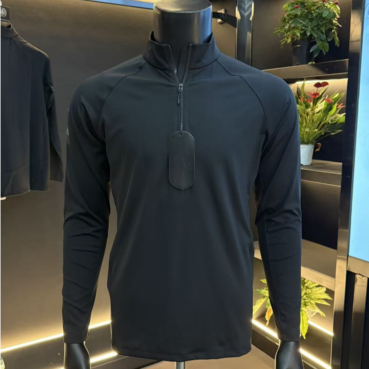 长袖厚款半拉链速干纯色休闲男士小衫