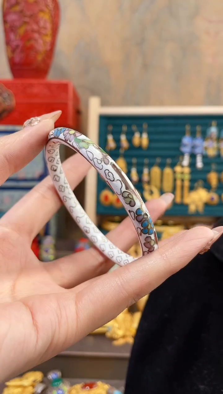 【闪购商品】非遗景泰蓝镯子老白色