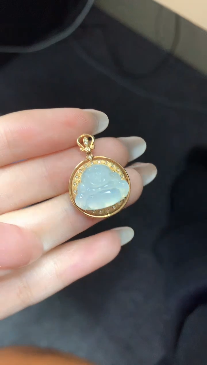 【闪购商品】翡翠吊坠(不含链)18K金镶嵌吊坠|1550+155