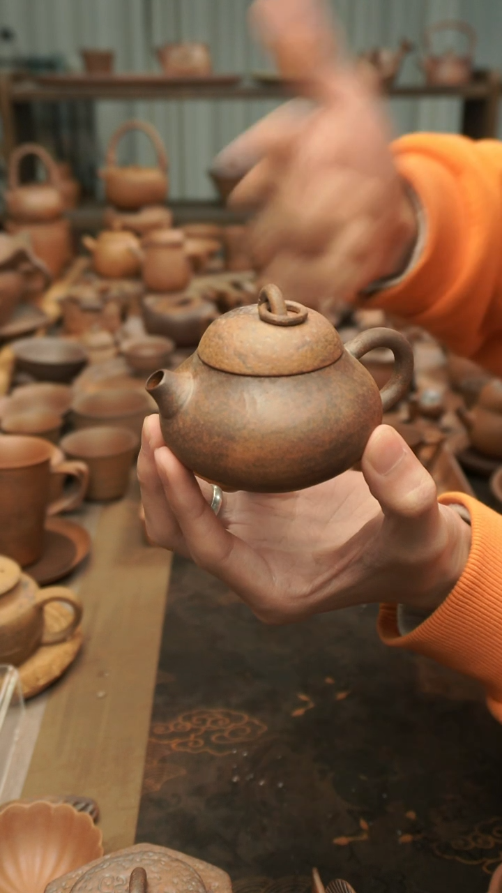 原矿老岩泥精工  环钮小梨壶120ml