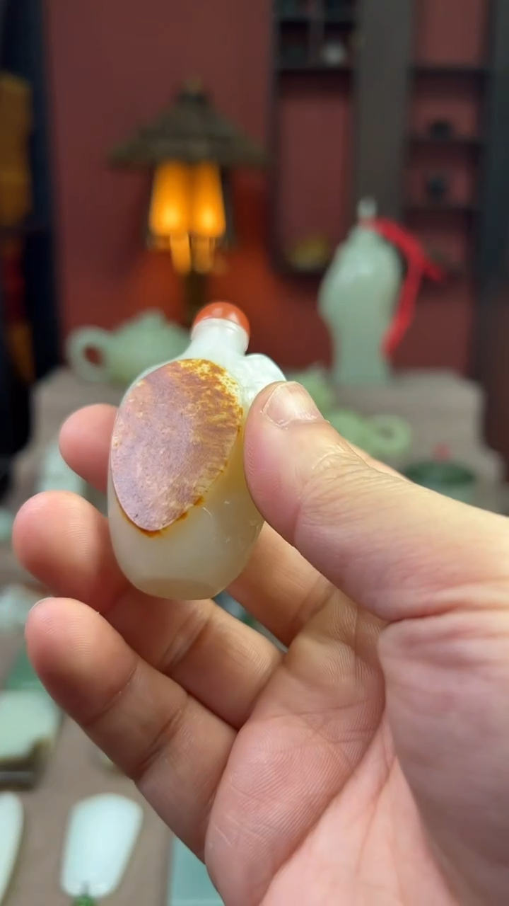 【闪购商品】和田玉摆件未镶嵌太湖石白玉鼻烟壶