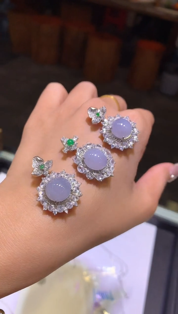 【闪购商品】翡翠吊坠(不含链)银S925镶嵌蛋面多样性发其一