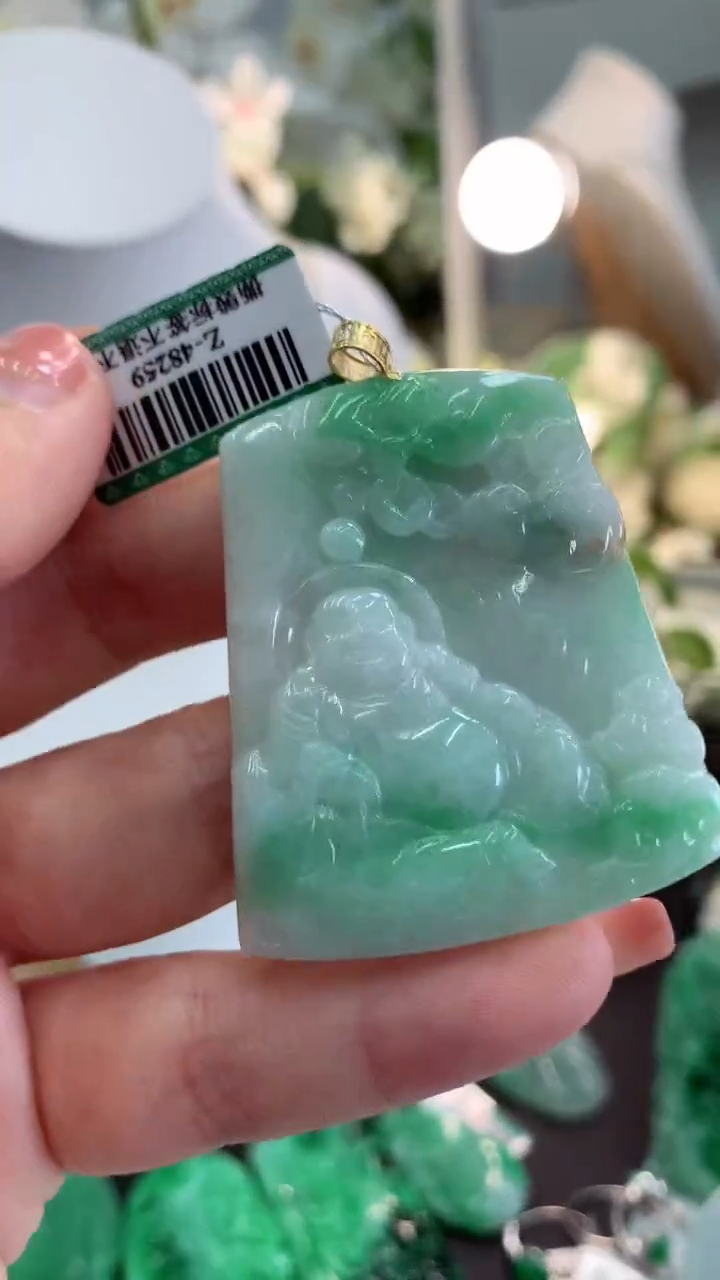 【闪购商品】翡翠吊坠(不含链)18K金镶嵌挂件