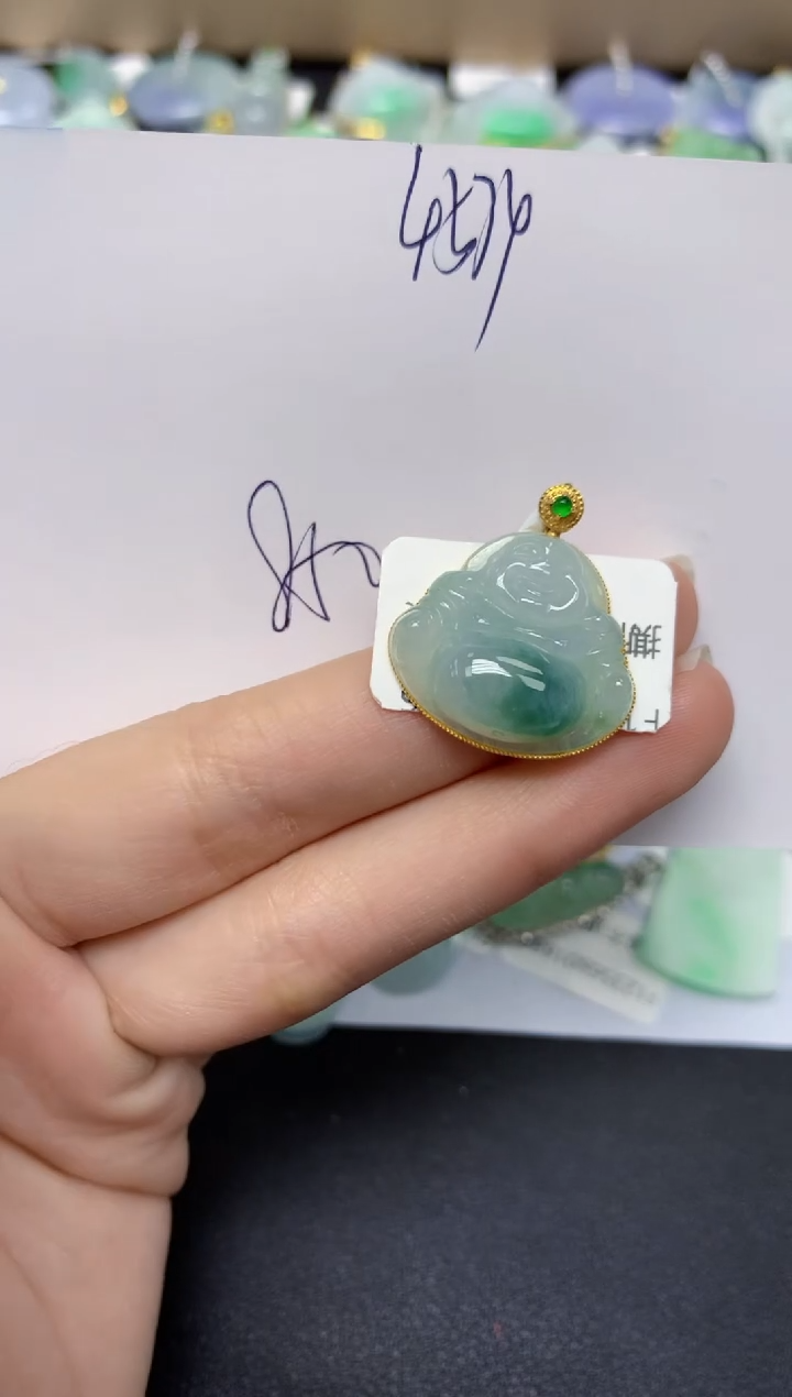 【闪购商品】翡翠18K金镶嵌颈饰 天然翡翠A货