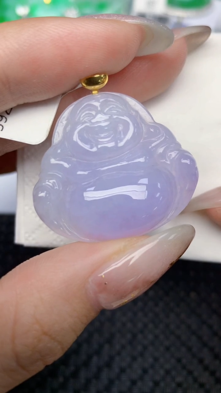 颈饰18K金镶嵌翡翠天然缅甸翡翠a货百元以上9元证书费自理