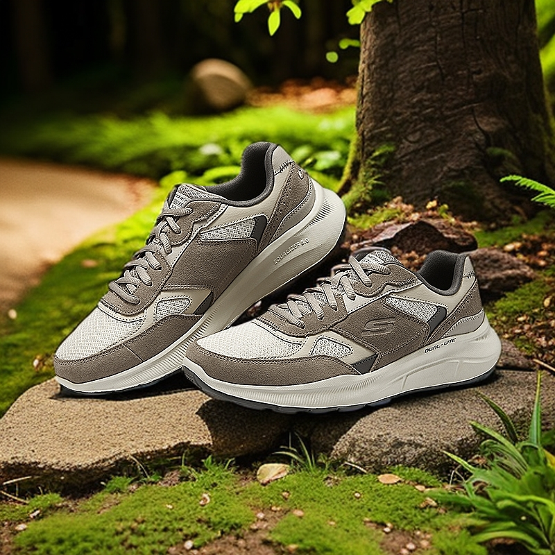 斯凯奇男鞋四季户外舒适牛皮防风跑步鞋百搭复古透气低帮休闲鞋