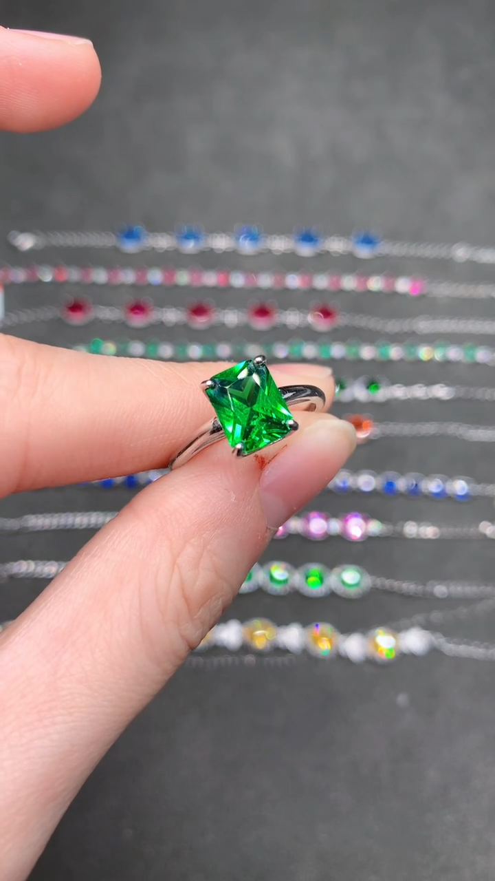 【闪购商品】透辉石戒指银S925镶嵌·······