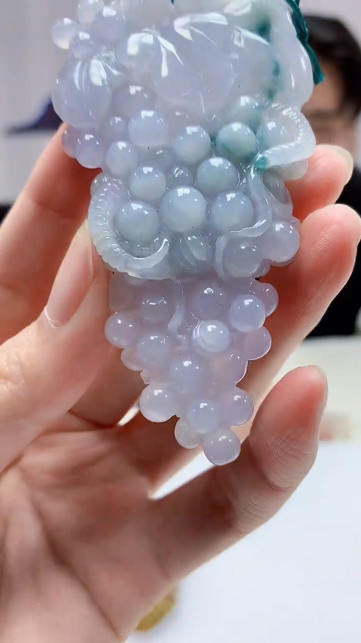 【闪购商品】定制翡翠未镶嵌5060zm-毛货挂件葡萄168