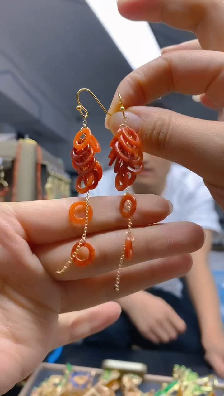 【闪购商品】翡翠耳饰合金0453翡翠耳钩