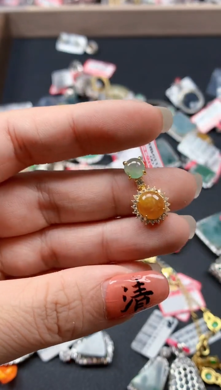 银S925镶嵌戒指翡翠天然A货缅甸翡翠