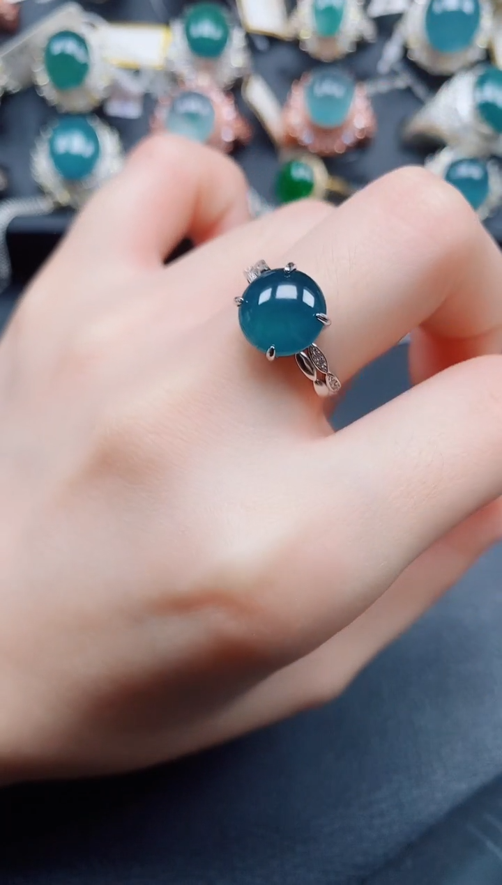 翡翠银S925镶嵌戒指翡翠