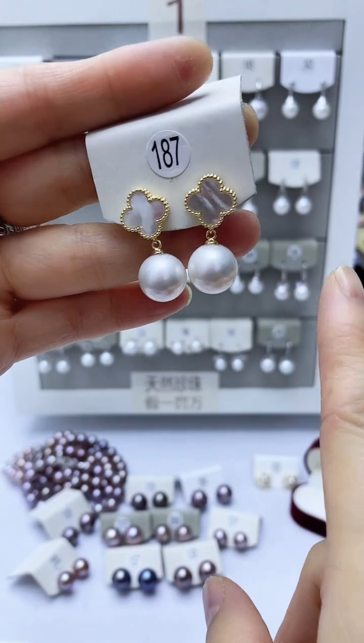 【闪购商品】淡水珍珠耳饰银S925镶嵌187
