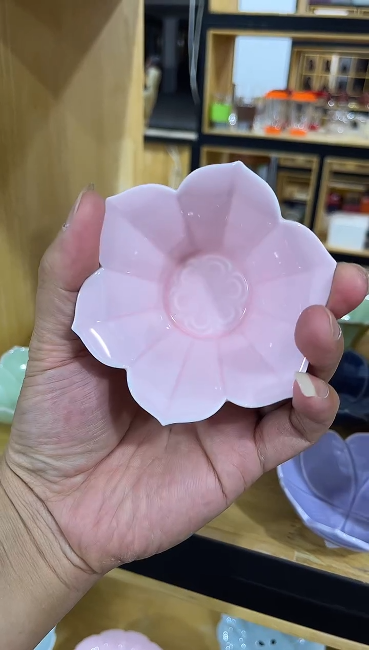 粉色花口果碟，直播间福利
