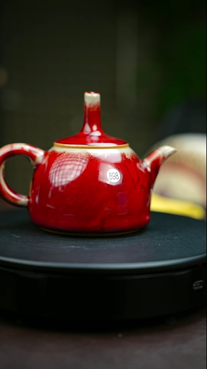 898#原矿钧瓷炉钧釉元宝壶