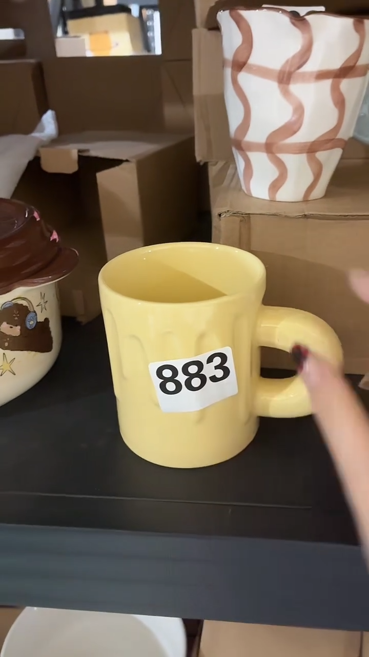瓷883 芝士化了 黄 杯子 瑕疵