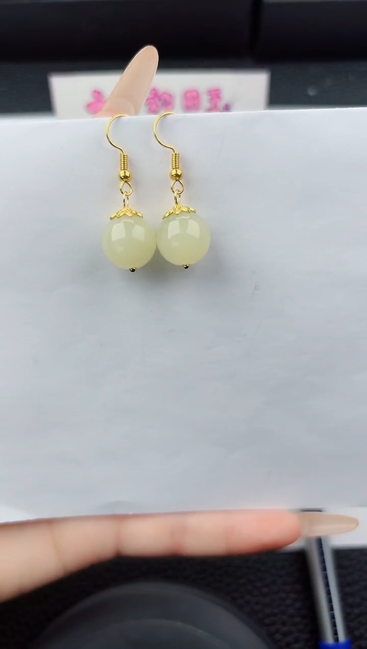 合金石英质玉耳钉555嗨购微色差T