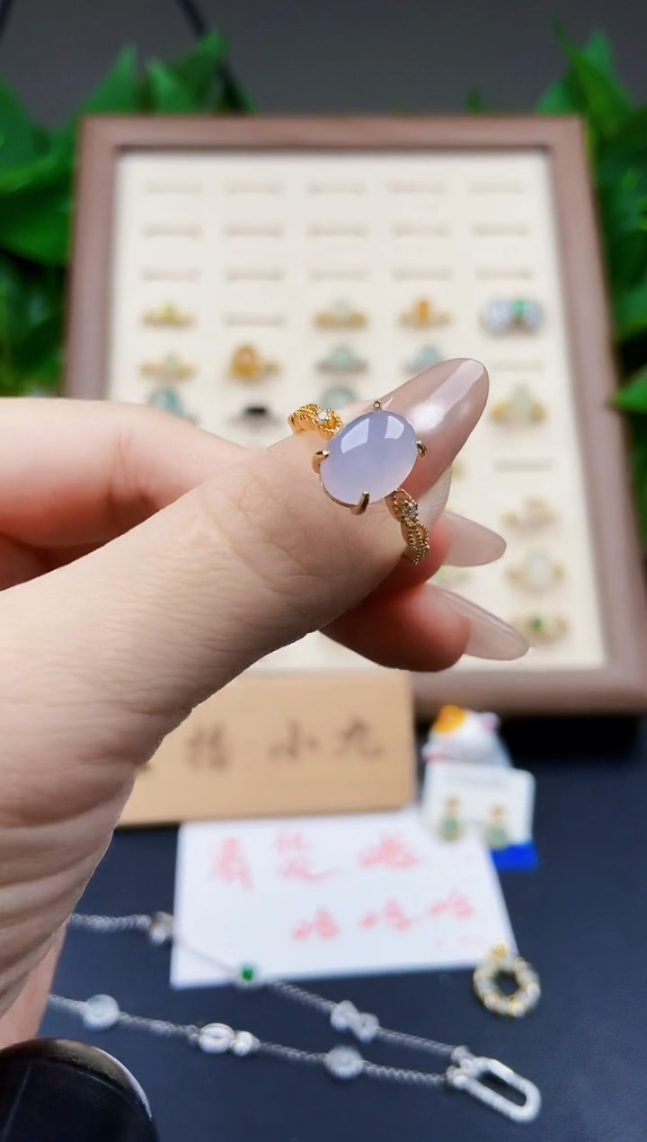 翡翠戒指银S925镶嵌12