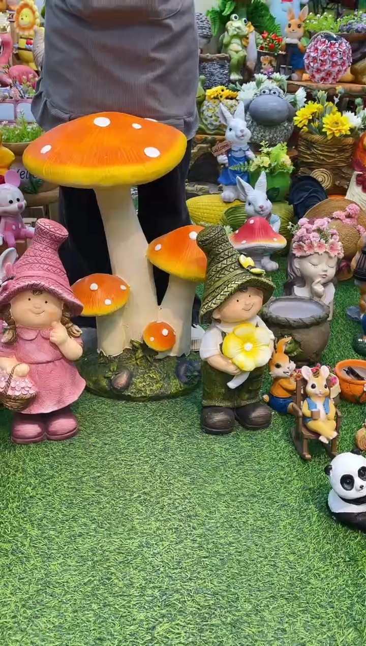 【闪购商品】红陶蘑菇+一对娃娃