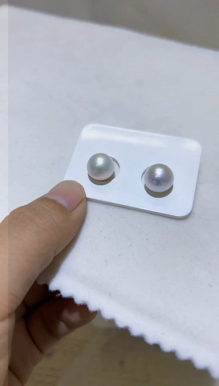 【闪购商品】淡水珍珠耳钉银S925镶嵌82淡水10-11珍珠399