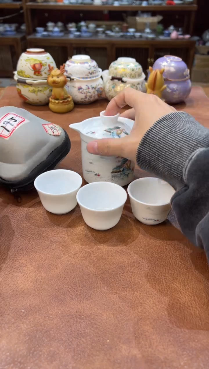 真的很便宜会开片的旅行茶具