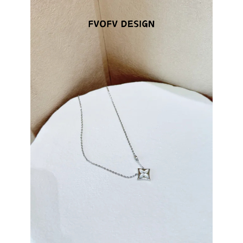 坠链均925银 【老花项链】经典百搭S925银老花项链X2016