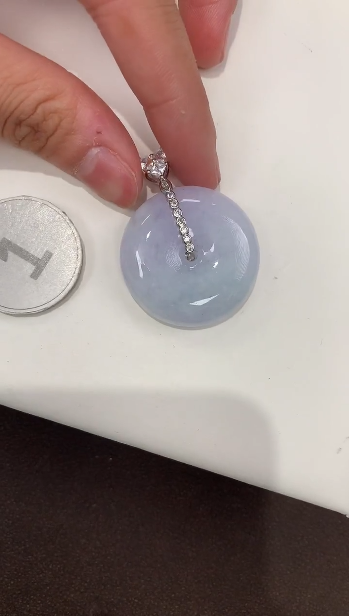 颈饰银S925镶嵌翡翠天然缅甸A货翡翠