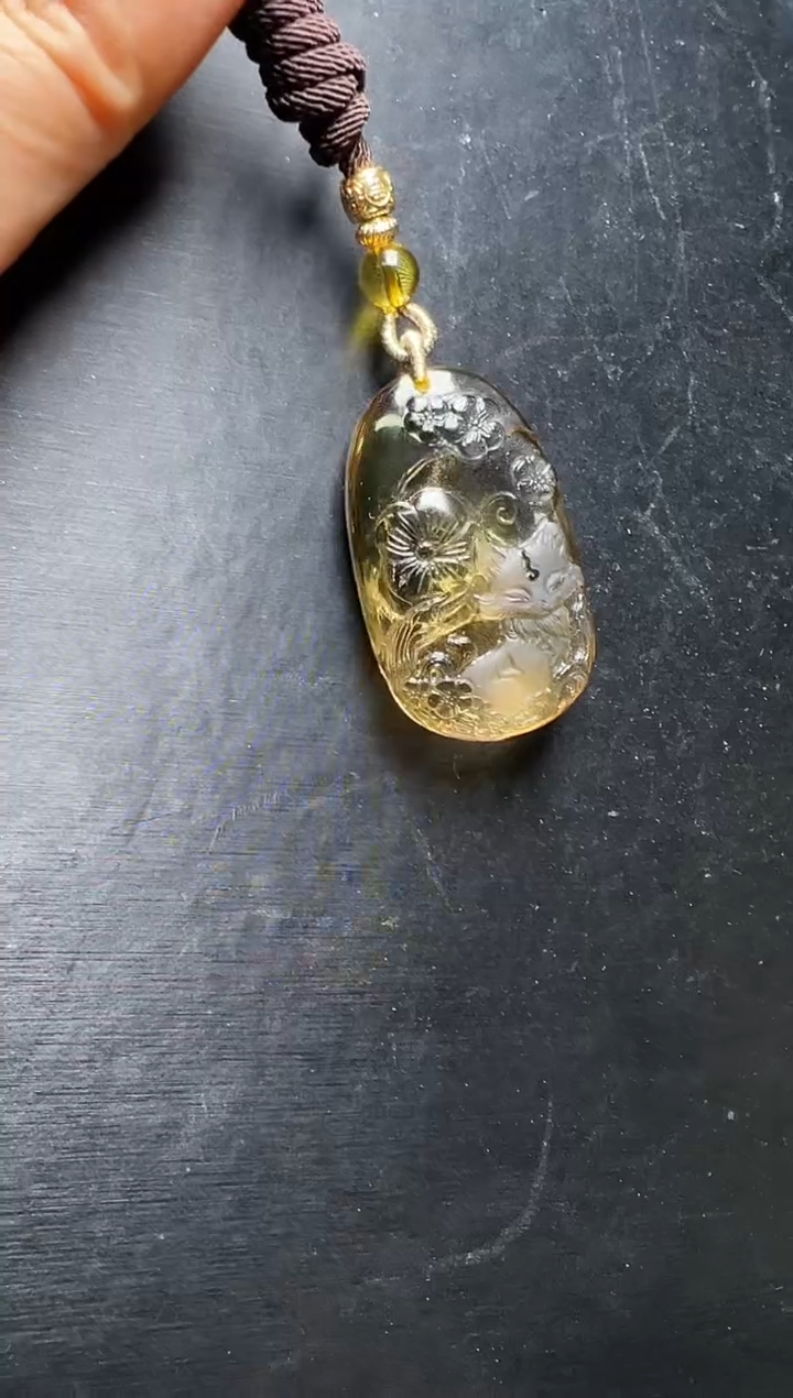 颈饰未镶嵌水晶黄水晶凤九吊坠 JP56213 