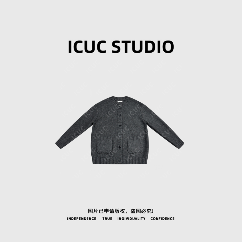  ICUC STUDIO-“晨雾”复古慵懒感重磅圆领羊毛衫00029