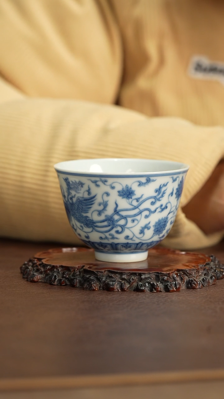 【闪购商品】博瑞堂青花凤纹杯