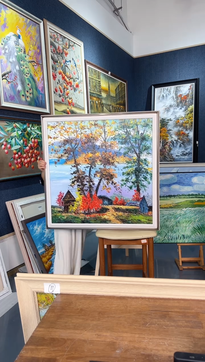 【闪购商品】油画35号 80*80 枫林 -手绘油画