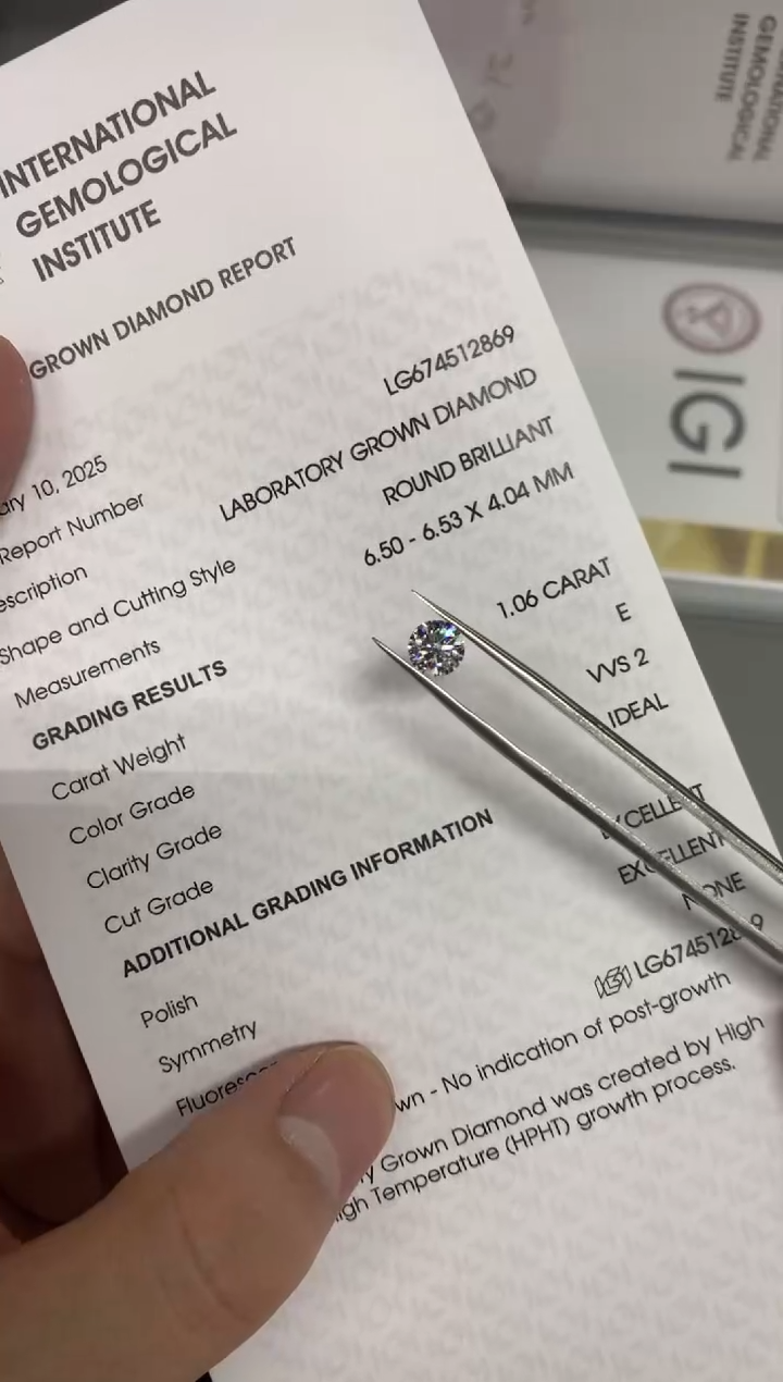 【闪购商品】实验室培育钻石裸石未镶嵌1.06E674512869