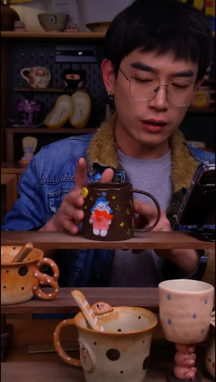 杯子陶景德镇可爱设计师款陶瓷