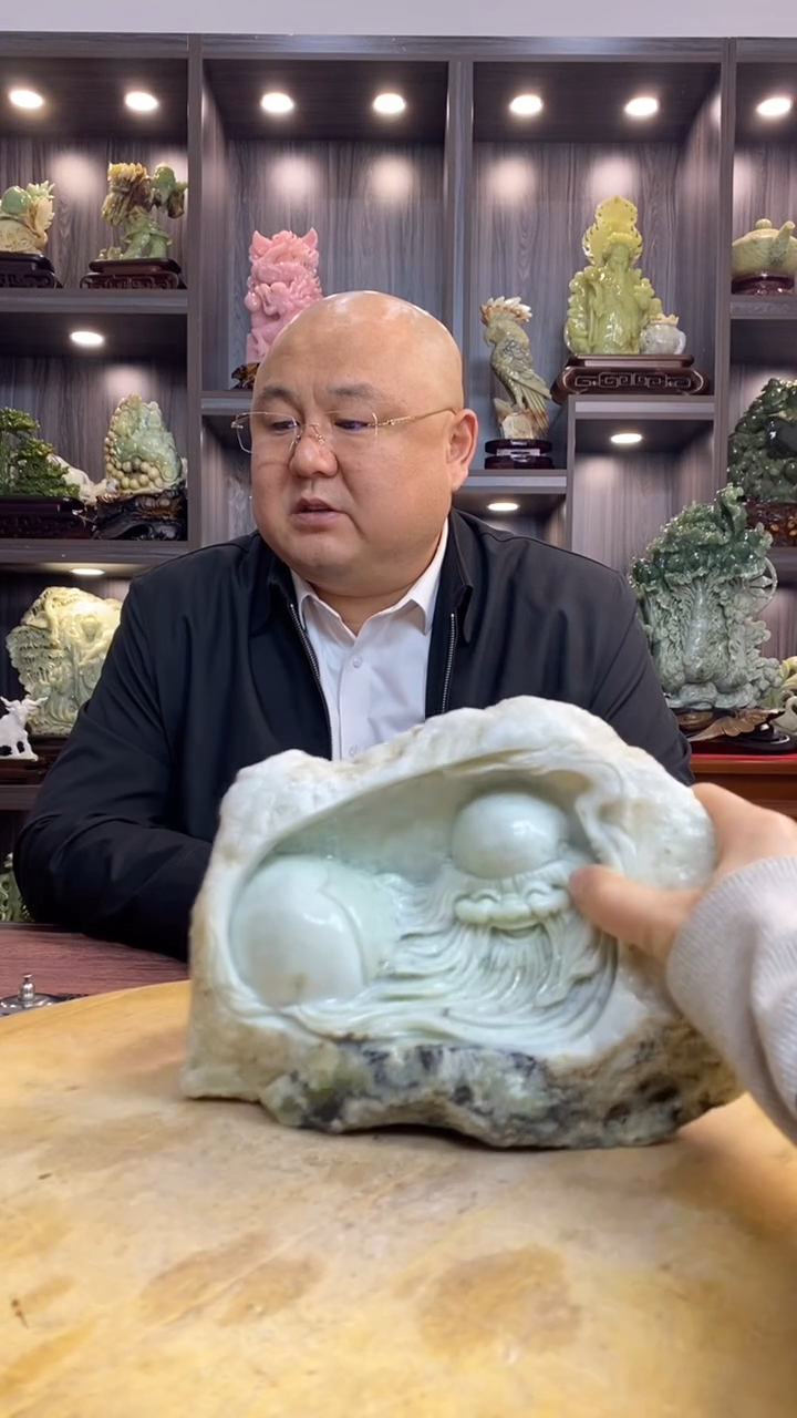 玉人* 玉岫岩料手工雕刻装饰摆件居家送礼一物一图精品摆件