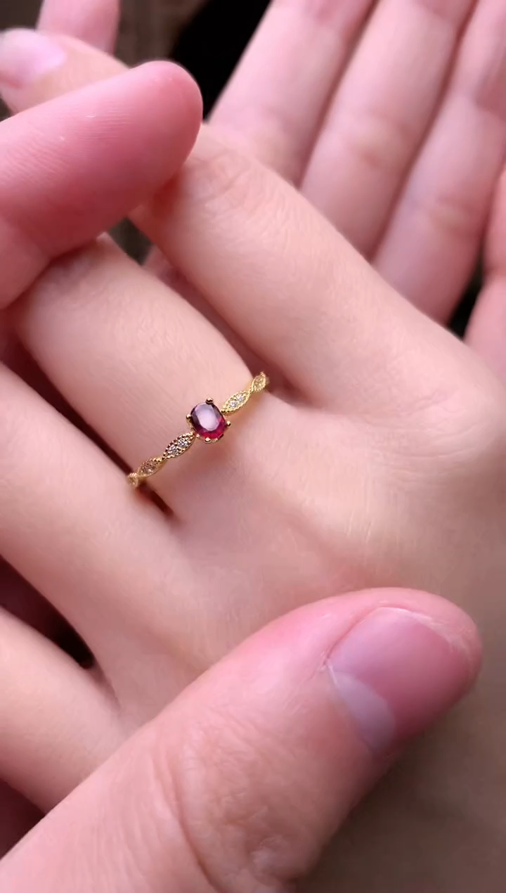 【闪购商品】红宝石戒指银S925镶嵌戒指