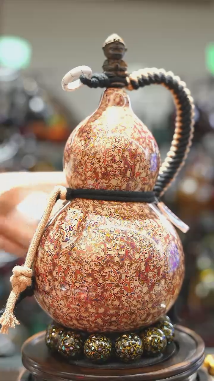 【闪购商品】WU224漆艺酒葫芦不包手串及旋转底座