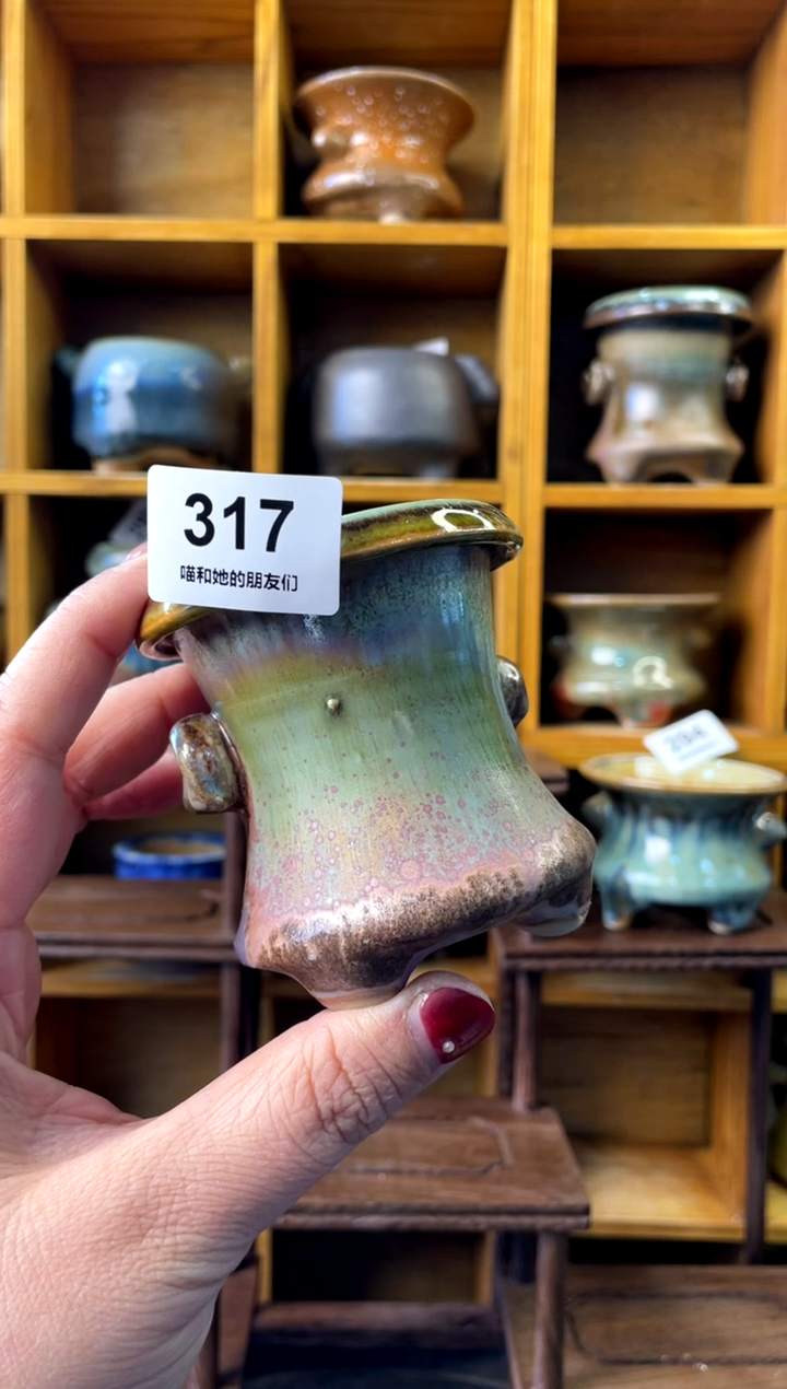 【闪购商品】陶微瑕317 内口5【喵喵团圆多肉盆】