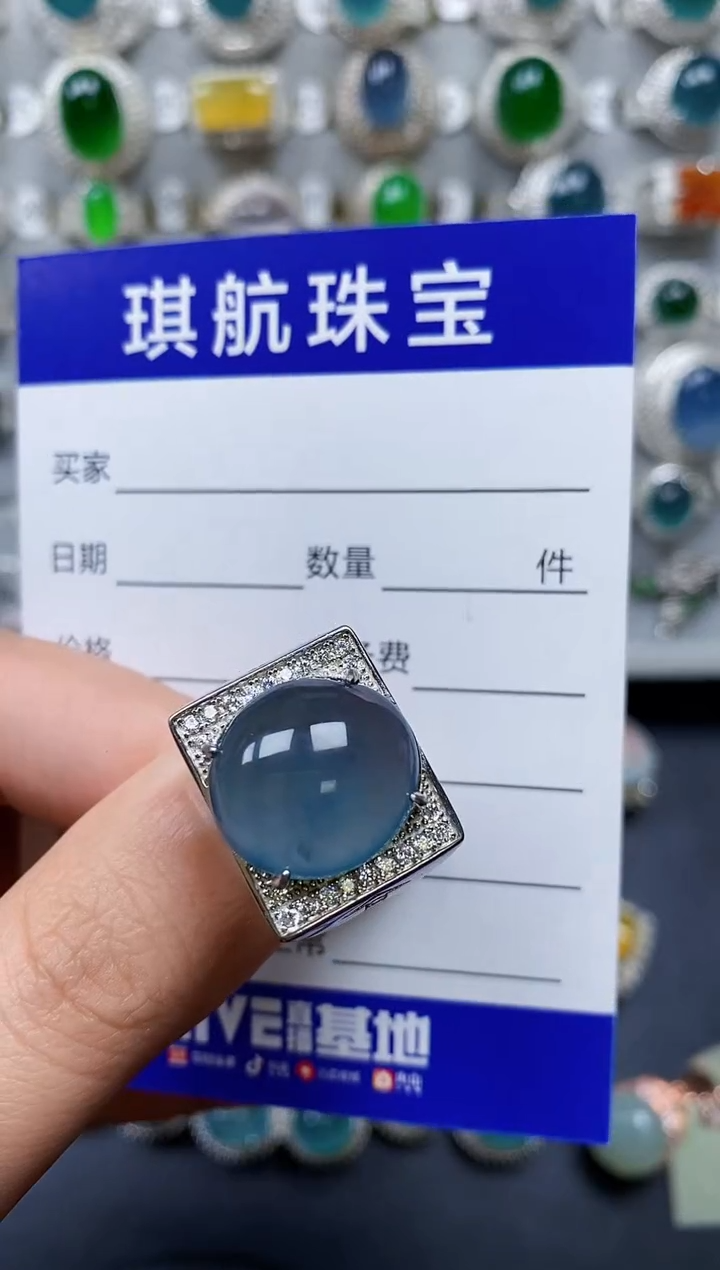 【闪购商品】翡翠戒指银S925镶嵌0204
