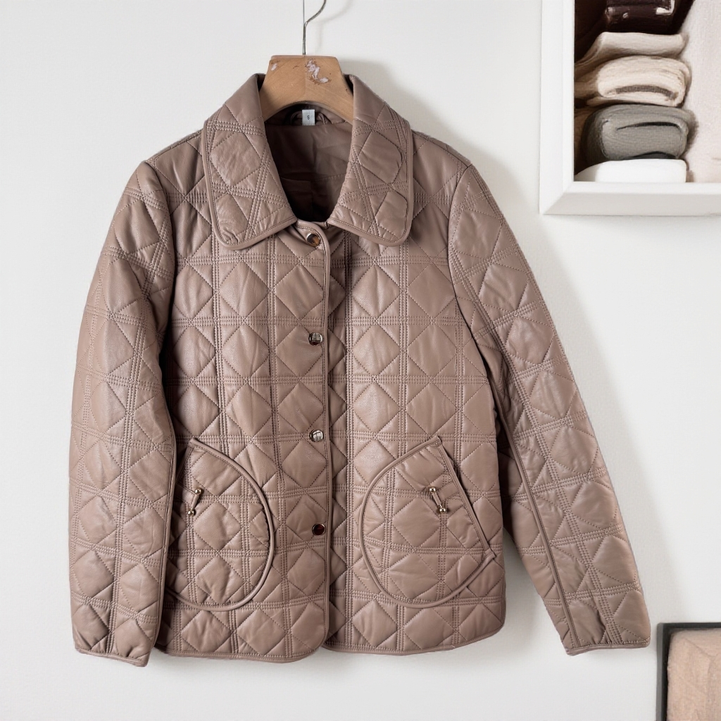 【W2003咖色夹棉外套】时尚百搭休闲时尚百搭洋气外套女