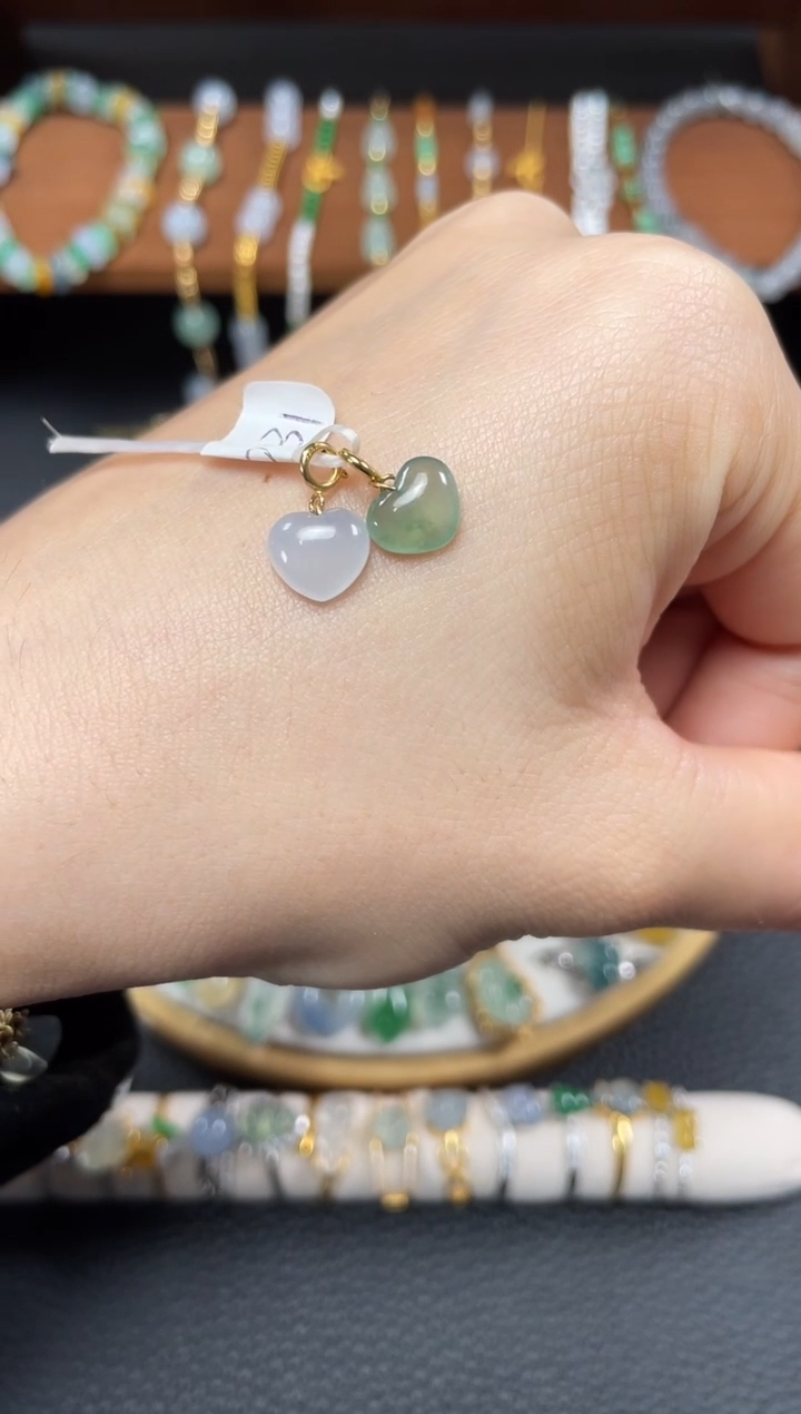 【闪购商品】翡翠吊坠(不含链)18K金镶嵌一个  JK535