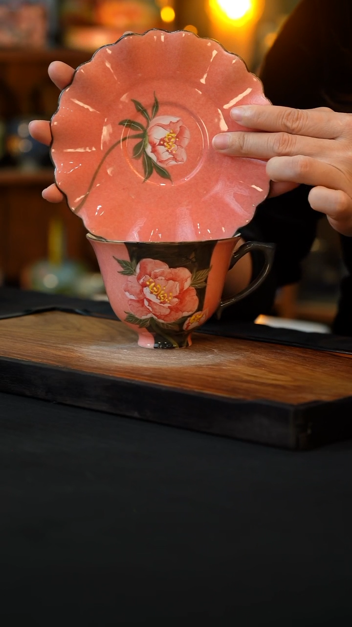 杯手绘心瓷陶瓷浮力