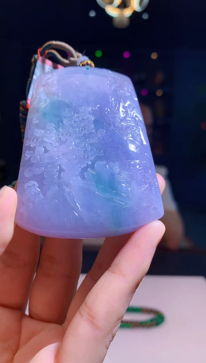 定制翡翠未镶嵌1015hm-毛货挂件(赠珠链）36