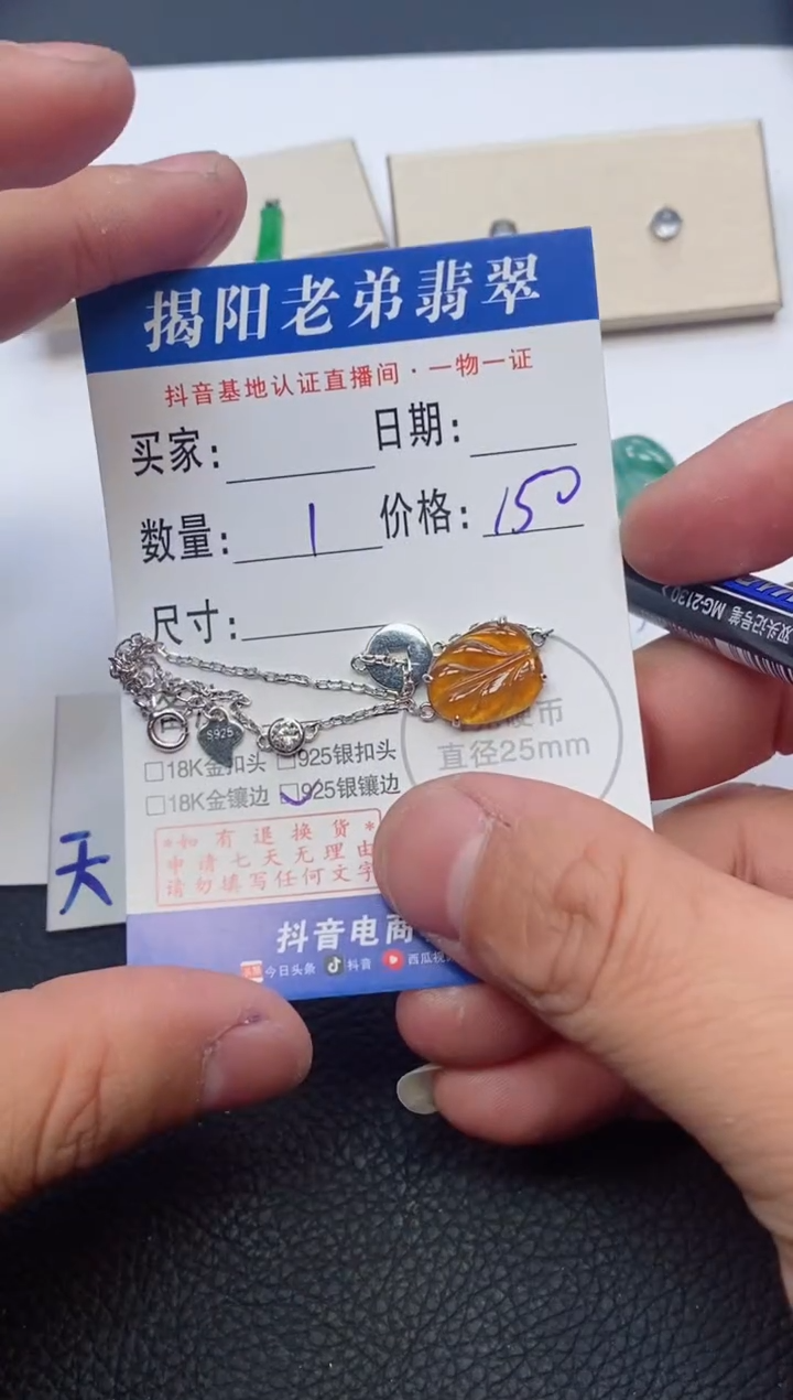 【闪购商品】翡翠颈饰银S925镶嵌多样性发其中一件