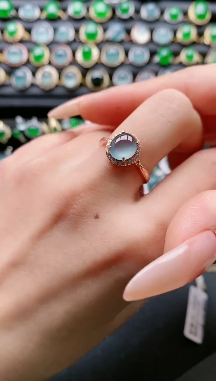 【闪购商品】翡翠戒指银S925镶嵌111111