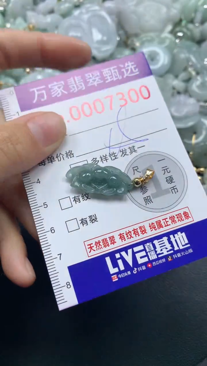 吊坠(不含链)未镶嵌翡翠7300