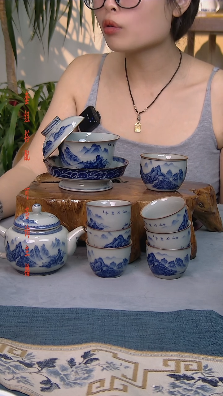 简装家用款9件套 老陶泥开片纹陶瓷茶具